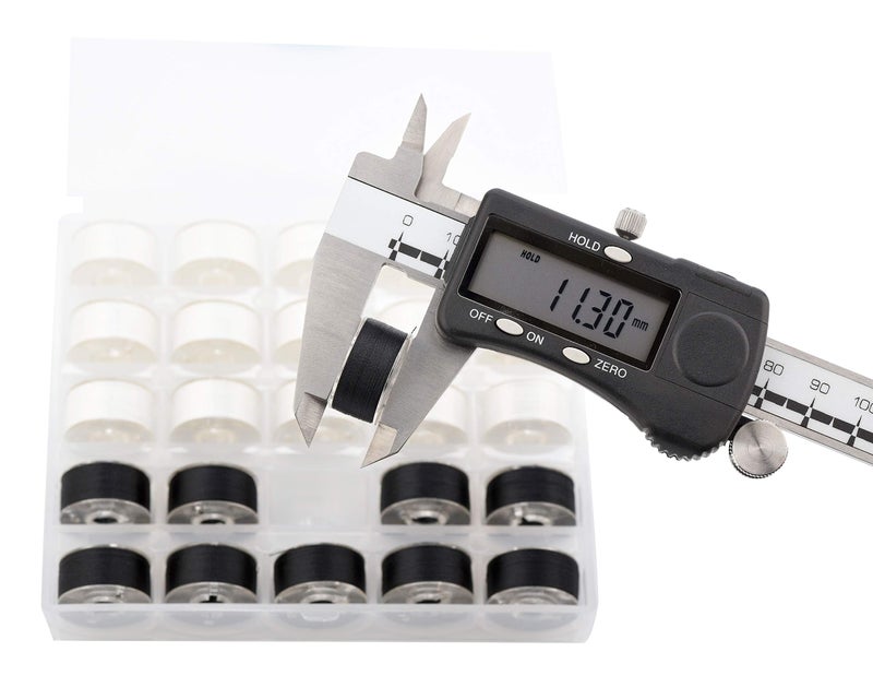 Simthread 25pcs Black Prewound Bobbins Thread Size A Class 15 (SA156) 60WT with Clear Storage Plastic Case Box 70D/2 for Brother Embroidery Thread Sewing Thread Machine DIY - Image 4